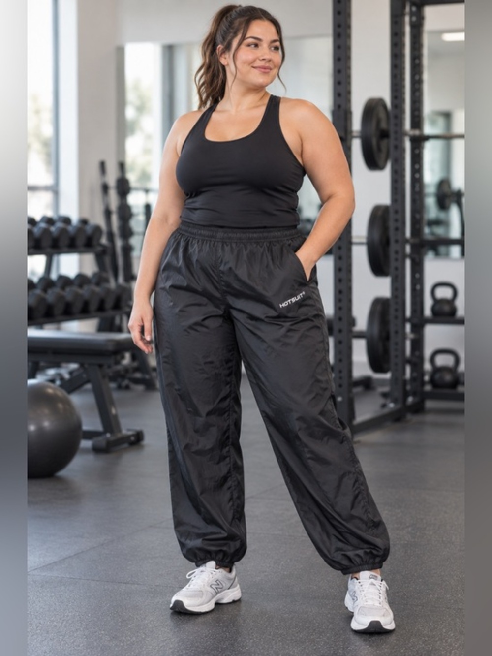 HOTSUIT Women’s XXL Black Sauna Sweat Pants Silver Lined Workout